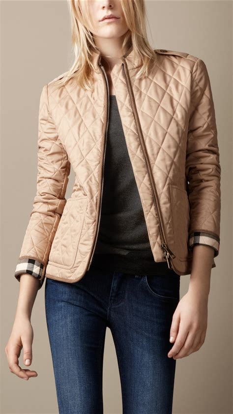 replica burberry brit quilted jacket|burberry diamond quilted fitted jacket.